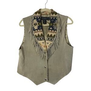 New Identity Tan Fringe Vest for Women